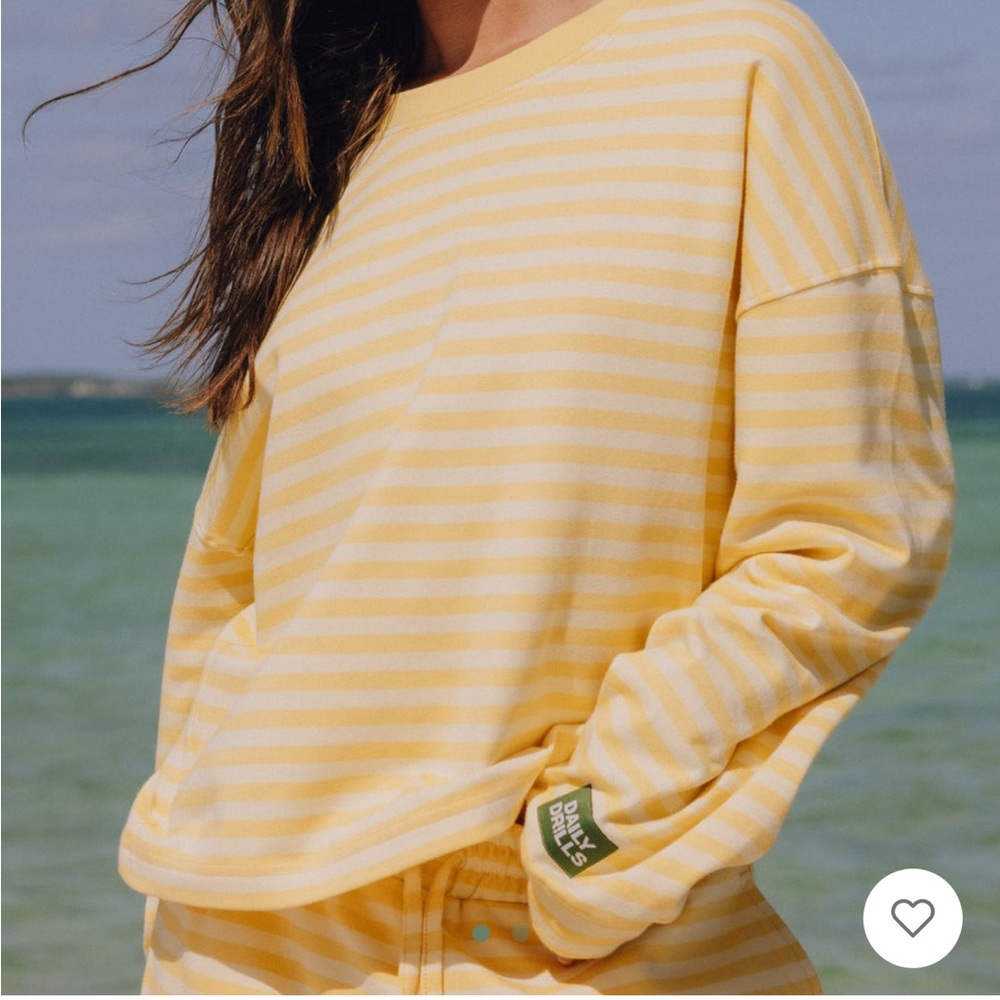 DD Striped Cotton Long Sleeve & Shorts Sunny + butter - Yellow and light yellow